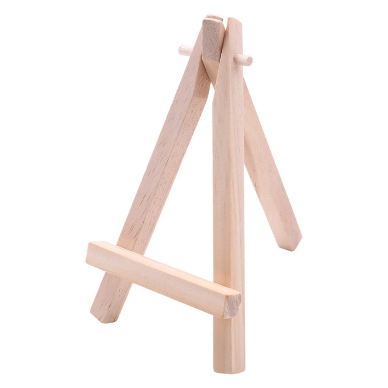 12 Pack Mini Wood Display Easel 5 inch Canvas Stand Small Pictures Wooden Easel Stand for Painting Natural Wooden Tripod Holder Stand for Displaying