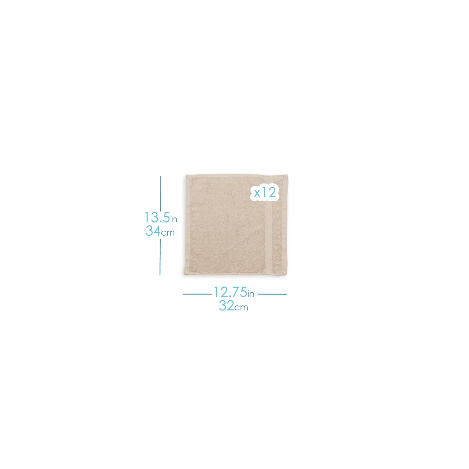 Clara Clark Bath Towels Set, 100% Cotton Luxury Softness 10 Pc Set, Cream