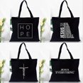 thumbnail image 2 of Bolso de compras de moda para mujer, bolso de lona con estampado de Jesús es mi Dios, bolso de hombro plegable, ecológico, reutilizable, bolso de compras cristiano para mujer, 2 of 5