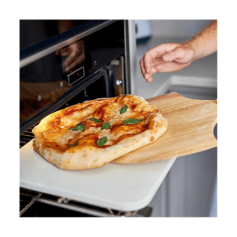 Qtmnekly Wooden Pizza Board Round with Hand Pizza Baking Tray Pizza Stone  Cutting Board Platter Pizza Cake Standard Paragraph 