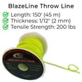 thumbnail image 5 of Blaze Line 100% Polyester Arborist Climbing Throw Line Rope 2mm 150Ft 200 lbs-High Strength Visibility Cord Neon Green, 5 of 12