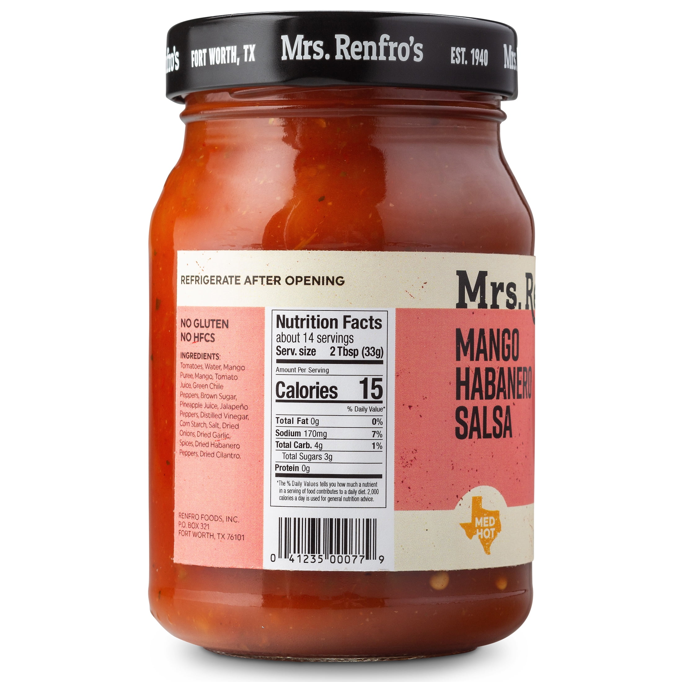 (3 pack) Mrs. Renfro's Mango Habanero Salsa, 16 oz