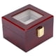 thumbnail image 4 of Caja expositora de relojes de madera con 2 rejillas, caja de almacenamiento para relojes con ventana transparente (rojo), 4 of 10