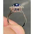 thumbnail image 3 of 6.2ct Unheated Untreated Natural Oval Cut Blue Sapphire & Moissanite Gemstone Handmade Solitaire 925 Sterling Silver Wedding Gift Ring for Her, 3 of 5