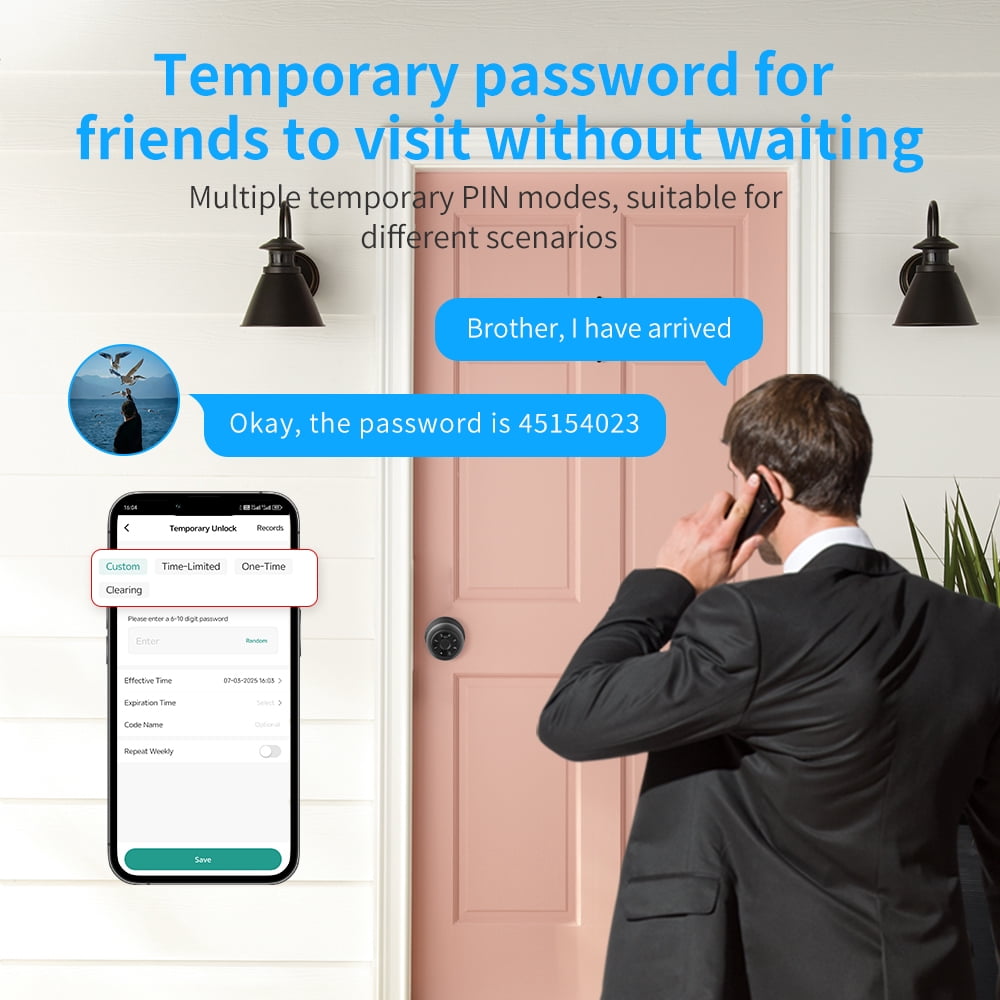Fingerprint Door Lock, Smart Fingerprint Door Knob with Keypad, Biometric Door Lock with App Control, Auto Lock Door Lock with Code, Keyless Door Knob with Lock for Bedroom, Home,Office