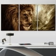 thumbnail image 2 of wall26 Canvas Print Wall Art Set Grunge Effect Portrait of Jungle Lion Animals Nature Photography Realism Rustic Scenic Colorful Country Ultra for Living Room, Bedroom, Office - 24"x36"x3 P, 2 of 5