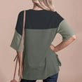 thumbnail image 4 of Patlollav Womens Tshirts Under $10, Women's Summer Round Neck Shirt Fashion Versatile Casual Color Block Short-Sleeve Blouse, 4 of 6