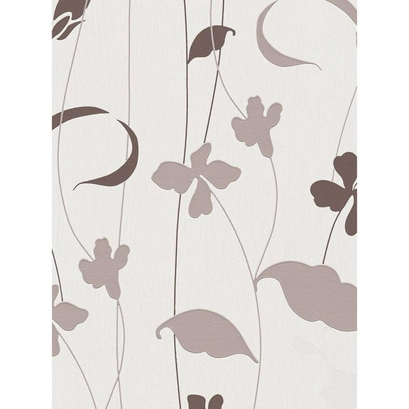 Concord Wallcoverings Textured Wallpaper Floral, Brown Beige, 21 In x 33 Ft (56 sq. ft), 938141