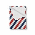 thumbnail image 2 of Harbour Stripe Soft Flannel Fleece Throw Blanket, Vintage Barber Pole Helix of Colored Stripes Medieval Contrast Design, Cozy Plush for Indoor and Outdoor Use, 50" x 60", Blue Red White, by Ambesonne, 2 of 6