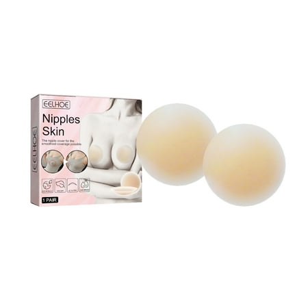 

2Pair Nipple Covers Silicone Reusable Pasties Washable Adhesive Silicone Breast Pasties for Strapless Outfits Tops Lingerie