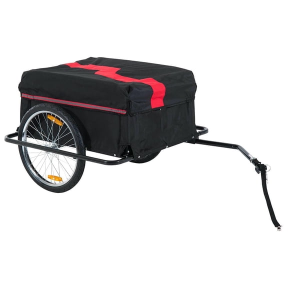 GVN Bicycle Cargo Trailer, Two-Wheel Bike Luggage Wagon Trailer with Removable Cover, Fits 20" - 26" Bicycle Wheels, Yellow