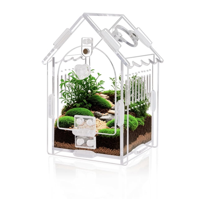 Jumping Spider Enclosure - Internal Dimensions Acrylic Terrarium Kit for Tarantulas/Mantis/Reptiles with Magnetic Door, Ventilation & Easy Assembly(Single hinge page)
