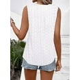 thumbnail image 2 of Bliwov Womens Tank Tops Eyelet Embroidery Pleated Shirt 2024 Summer Crew Neck Sleeveless Trendy Loose Fashion Clothes, 2 of 11