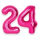 thumbnail image 1 of Globos de helio con números de aluminio SUWEN para 24 cumpleaños, color rosa intenso, 1 of 1