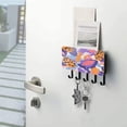 thumbnail image 5 of Stylish Acrylic Key Holder Wall Mount small shelf with hooks Decorative & Functional for Home Organization Purple and Orange Leopard, 5 of 6
