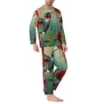 thumbnail image 2 of Naloa Hummingbird Floral Paradise Men’s Pajamas Set - Long Sleeve Button Down Sleep Shirt and Pajama Bottoms Sleepwear Set-X-Large, 2 of 7