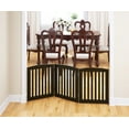 PAWLAND Wooden Freestanding Foldable Pet Gate for Dogs, 24 inch 3 Panel
