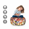 thumbnail image 2 of Retro Storage Toy Bag Chair, Lively Scene of Triangles Diamond Shapes and Other Polygons in Grunge Style, Stuffed Animal Organizer Washable Bag, Small Size, Multicolor, by Ambesonne, 2 of 3