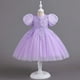 thumbnail image 3 of Vestido de niña de un año con flores y mangas abullonadas, elegante, falda corta de malla abullonada, vestido de princesa para niñas, 3 of 5