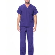 Dagacci Medical Uniform Unisex Scrubs Set Scrub Top and Pants