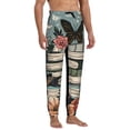 thumbnail image 4 of Kdxio Vintage Art Butterfly Flower Pattern Joggers,Sweatpants for Men with Pockets-Small, 4 of 5