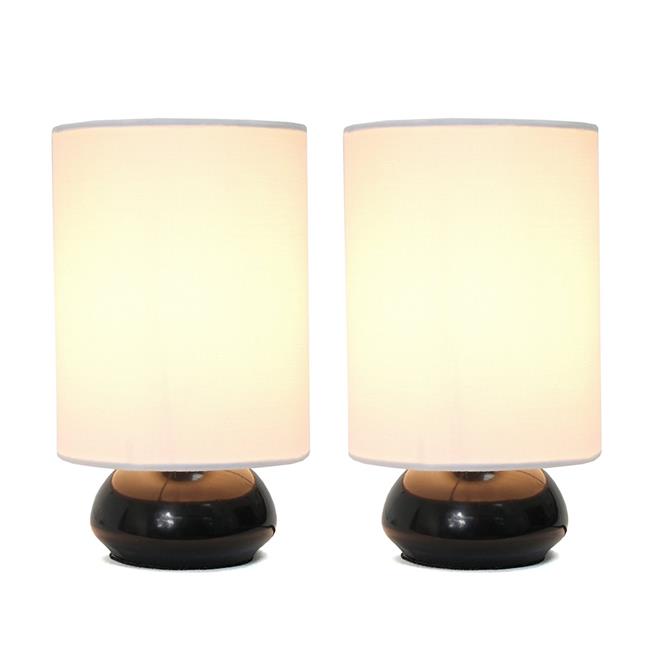 Gemini Mini Touch Lamp with Brushed Nickel Base & Fabric Shades, Pack