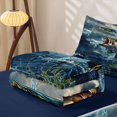 thumbnail image 5 of Erosebridal Rustic Blue Green Bass Fish Zipper Twin Comforter Sets with Fitted Sheet and 2 Pillowcases for Boys Men, Ocean Wave Print Zipper Bedding Set, Navy Reversible, 4-Piece, 5 of 7
