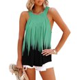 thumbnail image 2 of Mujeres Casual sin mangas Halter llama estampado tanque verano plisado camisas sueltas playa blusa Tops Pompotops lopia987529, 2 of 7