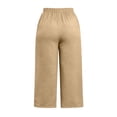 thumbnail image 6 of Levmjia Women's Plus Size Wide Leg Pants High Waisted Solid Color Trousers with Pockets Casual Flowy Beach Summer Dress Pants, 6 of 9