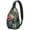 Exotic, variant on Boho Floral Garden Print Sling Bag, Lightweight Romantic Crossbody Shoulder Pack with Watercolor Bloom for Outdoor Travel