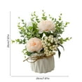 thumbnail image 3 of Table Decor Artificial Flowers Vase Small Fake Champagne Flower Arrangement Floral Arrangement for Tables centerpieces Kitchen Dining Room Decorations Flower in Vase Silk Roses, Beige, 3 of 6