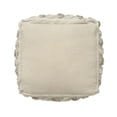 thumbnail image 6 of Ox Bay Seraphina Striped Handmade Wool Medium Square Pouf Ottoman, Taupe/Ivory, 18" x 18" x 14", 6 of 6