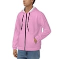 thumbnail image 3 of Kdxio Pink Print Men Hoodies Casual Hoodies for Men with Zip Pockets Full Zip Long Sleeve Sweatshirt Sports Hooded Jacket-Large, 3 of 5