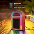 thumbnail image 4 of Crosley Mini Jukebox Retro Portable Bluetooth Speaker with LED Lights and Microphone, Vintage, 4 of 16