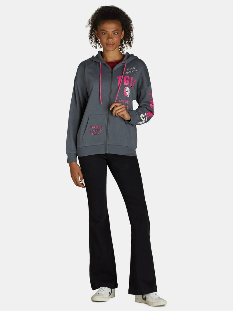Friday the 13th Women's Graphic Zip-Front Hoodie, Sizes XXS-XXL
