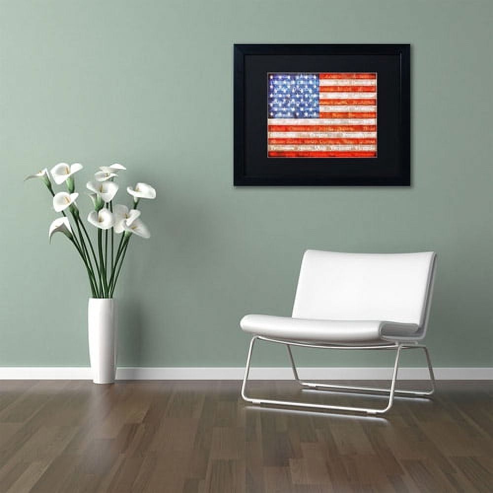 Trademark Fine Art "American States" Canvas Art by Michelle Calkins, Black Matte, Black Frame