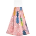 thumbnail image 2 of SKYSONIC Hanging Kitchen Towel 12 x 17 Inch Colorful Pineapple Towel Set 2 Pieces of Dry Towels for Kitchen, Bathroom, Laundry Room Table, 2 of 7