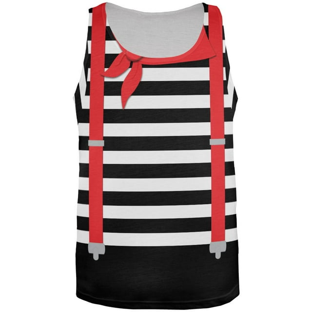 Débardeur pour Adulte à Imprimé Intégral de Costume de Mime Français d'Halloween