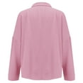 thumbnail image 6 of Holzkary Womens Long Sleeve Button Down Cotton Linen Shirt Blouse Loose Fit Casual V-Neck Tops Pleated Lapel Shirt Station Explosion Solid Color Top Pink 5Xl, 6 of 9