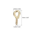thumbnail image 2 of 500 Pack Small Screw Eye Hooks Mini Eyelets Screws, 4.5x10x1.2mm, Light Gold, 2 of 5