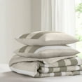 thumbnail image 5 of Cotton Bedding Set 3-Piece Full/Queen Stripe Textured Print Comforter Set,Neutral,Comforter Set, 5 of 14