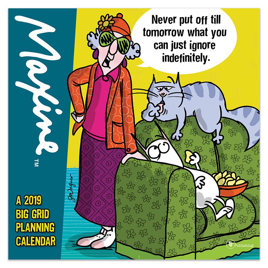 2019 Maxine Planning 12 X 12 January 2019 December 2019 Large Grid Wall Calendar Walmart