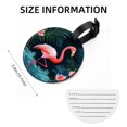 thumbnail image 5 of Flamingo Tropical Rainforest 2pcs PU Leather Round Bag Tags Suitcase Handbag Tags with Privacy Cover and Name ID Tag for Travel Luggage, Handbags, Backpacks, School Bags, 5 of 6
