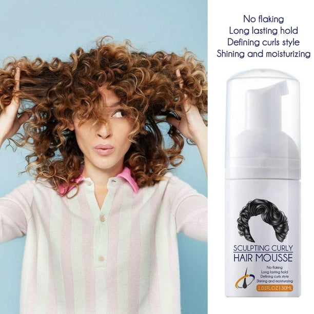 GoFJ 30ml No Flaking Hair Curl Mousse Shaping Curly Styles Natural Curl