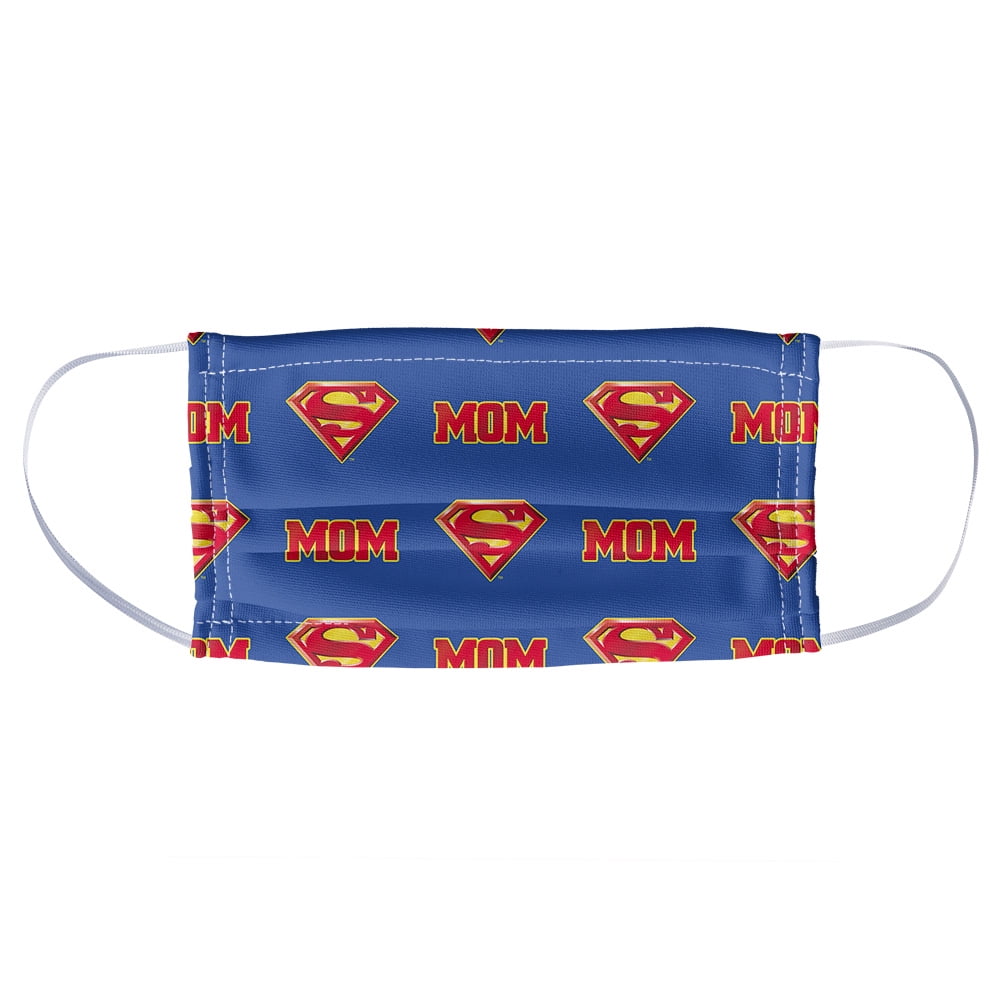 Superman Super Mom Shield Logo Pattern 1-Ply Reusable Face Mask Covering, Unisex
