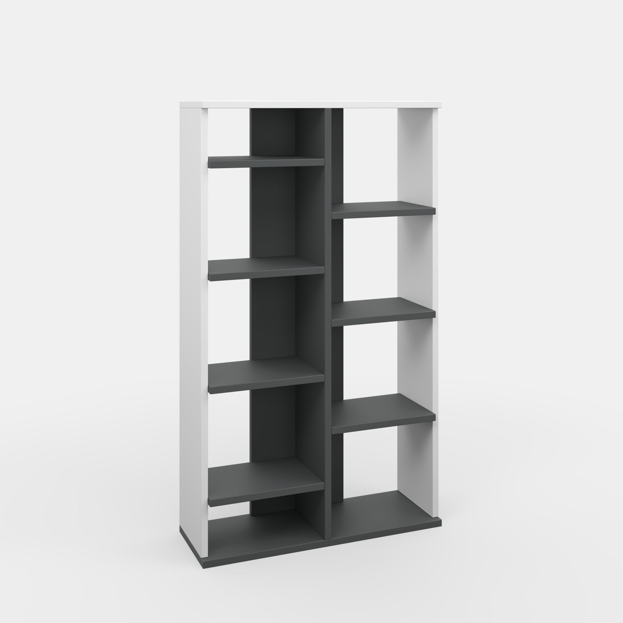 Ada Home Decor Keota Multiple Tier Open Shelf Modern Bookcase, Anthracite/White
