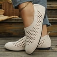 thumbnail image 4 of Rokment Mesh Slip on Penny Loafers Walking Shoes for Women 2026 Spring Summer Breathable Comfortable Hollow out Casual Driving Dress Flat Beach Travel Beige Size 6.5, 4 of 6