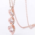 thumbnail image 6 of APSVO 18K Rose Gold Plated Cubic Zirconia Necklace for Women Dainty Simple 3 Stones Twisted Women Necklaces Pendant Chain Bridesmaid Graduation Mothers Day Jewelry Gifts Mom, 6 of 7