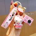 thumbnail image 3 of Sanrio-Llavero Kawaii de Hello Kitty para parejas, colgante creativo, tridimensional, adornos de bolsos escolares, llaveros de coche, 3 of 4