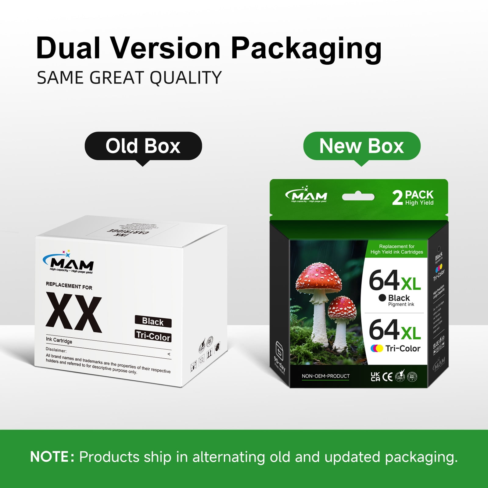 64XL Ink Cartridges Black/Color Combo Pack Compatible for 64 Ink Cartridge for Envy Photo 7855 7858 7155 7120 Printer (1 Black, 1 Color)